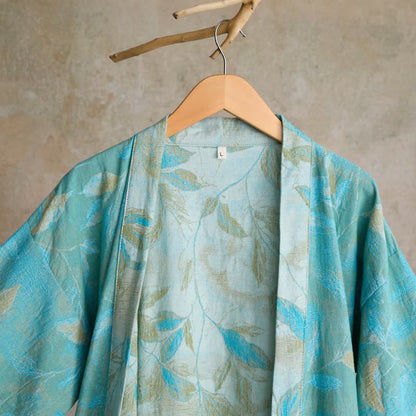 Peignoir kimono en gaze de coton naturel - image 3