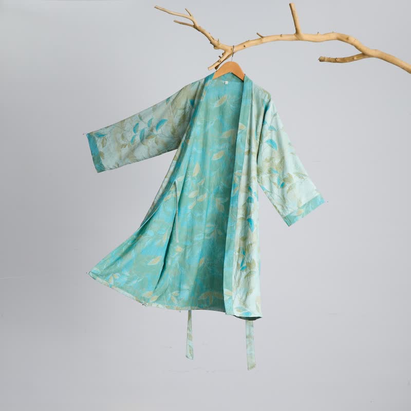 Peignoir kimono en gaze de coton naturel - image 8