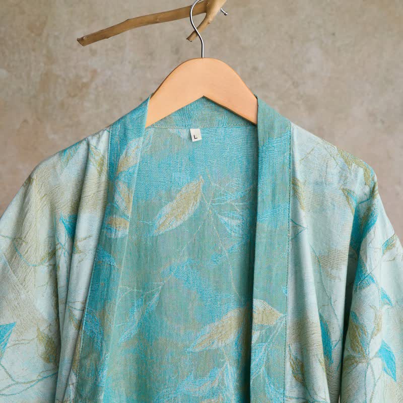 Peignoir kimono en gaze de coton naturel - image 9