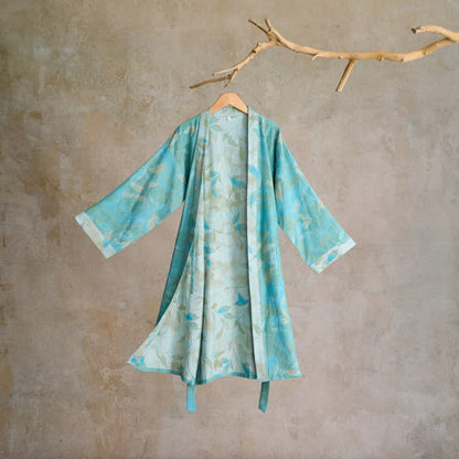 Peignoir kimono en gaze de coton naturel - Vert - 2XL - image 0