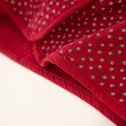 Ensemble pyjama rouge en pur coton à motif floral - image 8