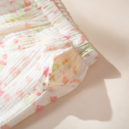 Ensemble de pyjama élégant en gaze de coton couleur bégonia - image 9