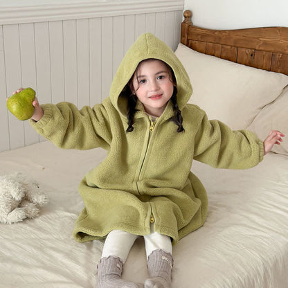 Peignoir enfant simple et moelleux, avec capuche et fermeture éclair - Vert - Enfant : 170 cm - image 14