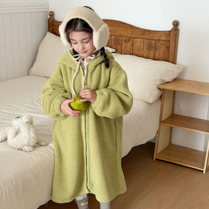 Peignoir enfant simple et moelleux, avec capuche et fermeture éclair - image 17