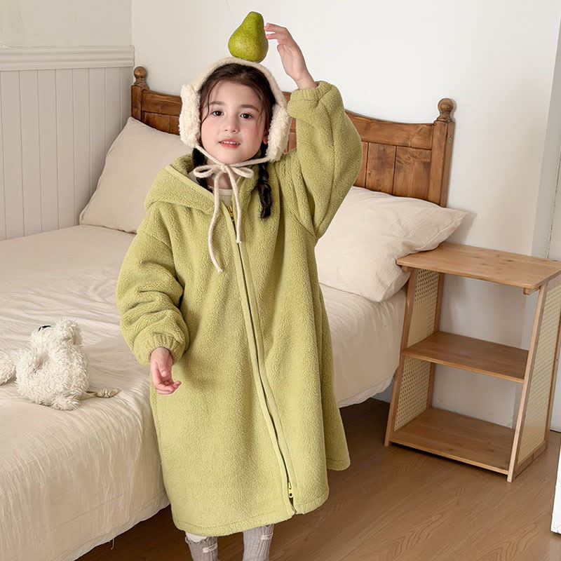 Peignoir enfant simple et moelleux, avec capuche et fermeture éclair - image 15