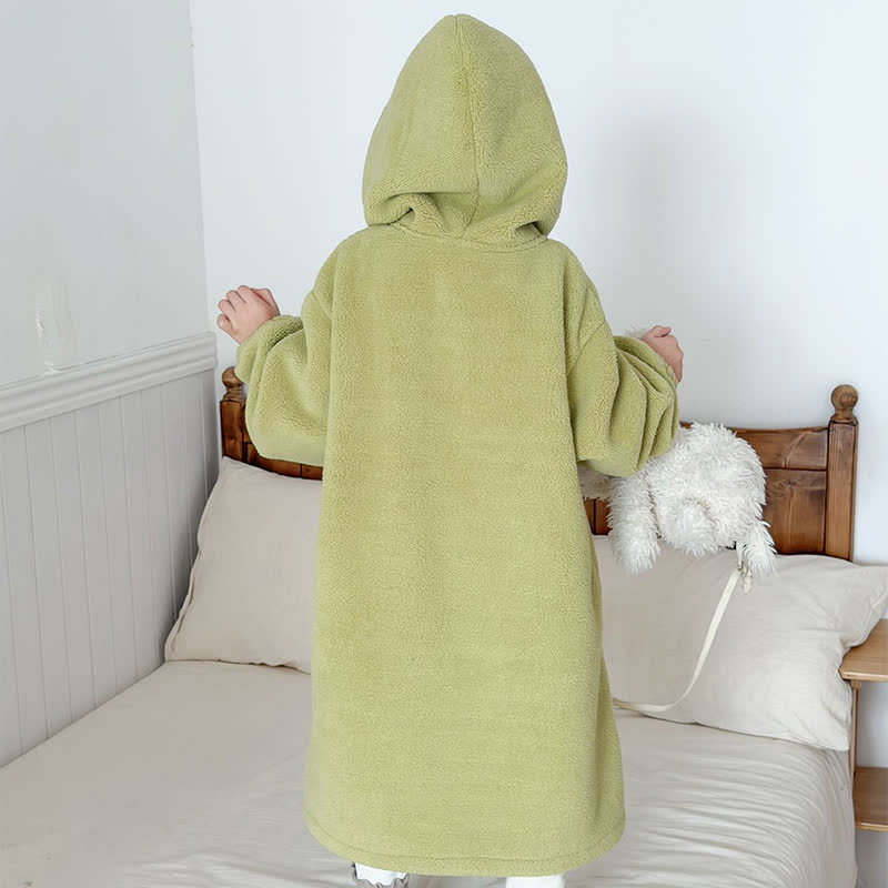 Peignoir enfant simple et moelleux, avec capuche et fermeture éclair - image 20