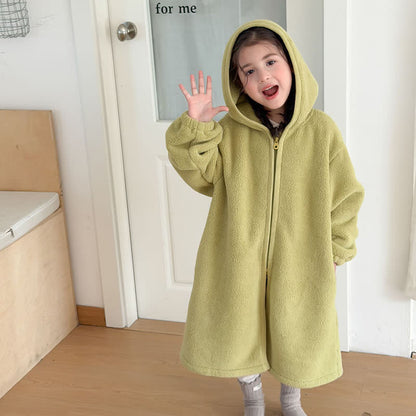 Peignoir enfant simple et moelleux, avec capuche et fermeture éclair - image 18