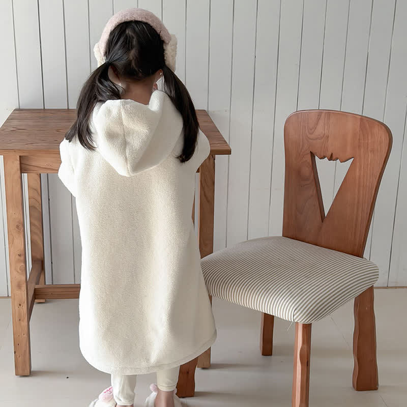 Peignoir enfant simple et moelleux, avec capuche et fermeture éclair - image 6