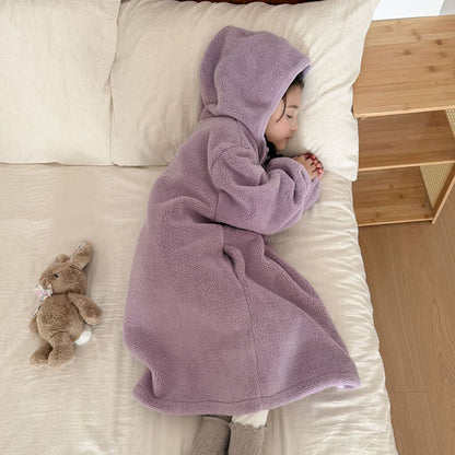 Peignoir enfant simple et moelleux, avec capuche et fermeture éclair - image 27