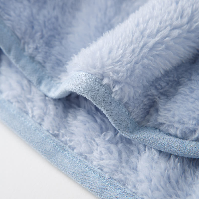 Ensemble de vêtements d'intérieur en peluche pour enfants avec boutons de couleur unie - image 8