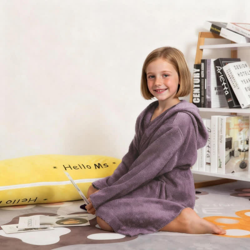 Peignoir en coton pour enfant avec capuche - image 7