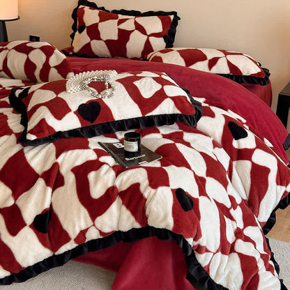 Ensemble de literie romantique 4 pièces en velours moelleux - image 2