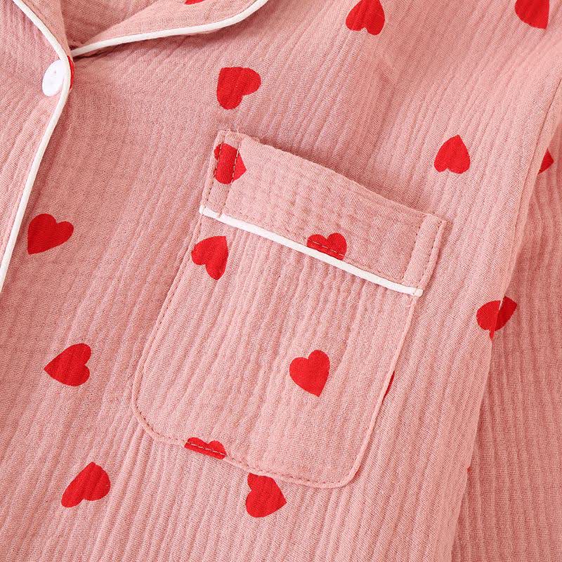 Chemise de nuit à bouton en forme de cœur, en gaze de pur coton - image 2