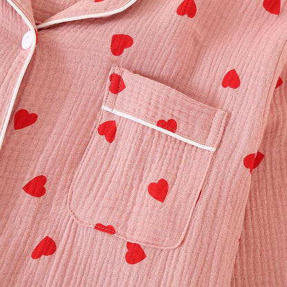 Chemise de nuit à bouton en forme de cœur, en gaze de pur coton - image 2