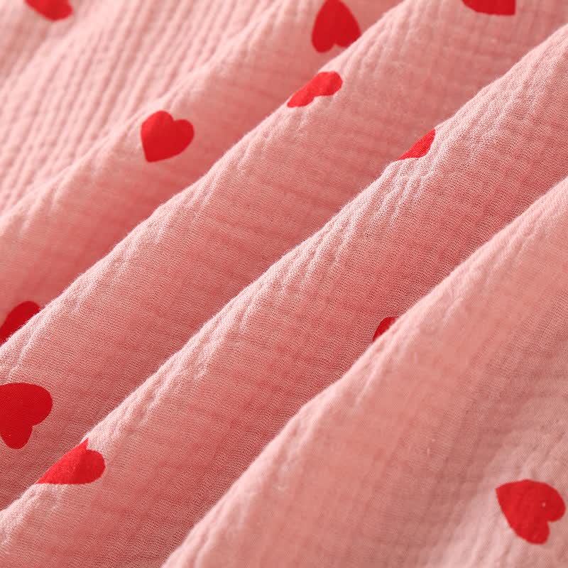 Chemise de nuit à bouton en forme de cœur, en gaze de pur coton - image 9