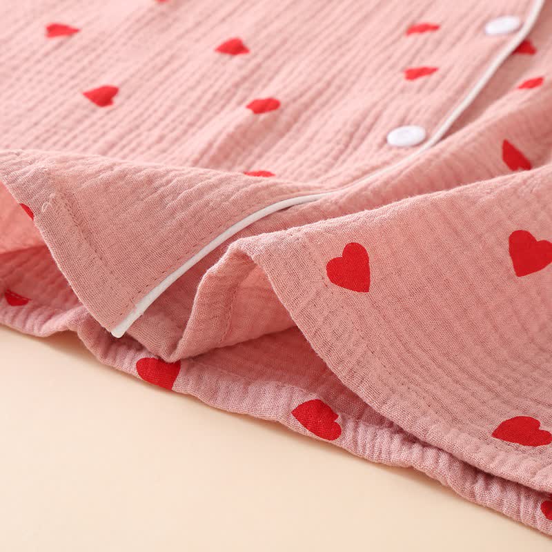 Chemise de nuit à bouton en forme de cœur, en gaze de pur coton - image 5