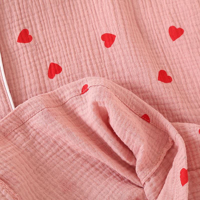 Chemise de nuit à bouton en forme de cœur, en gaze de pur coton - image 7