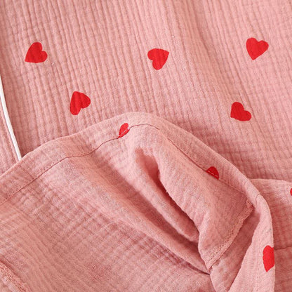 Chemise de nuit à bouton en forme de cœur, en gaze de pur coton - image 7