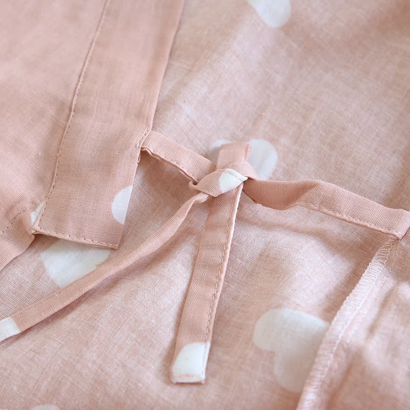 Peignoir de style kimono en gaze de coton à motif de cœur - image 7