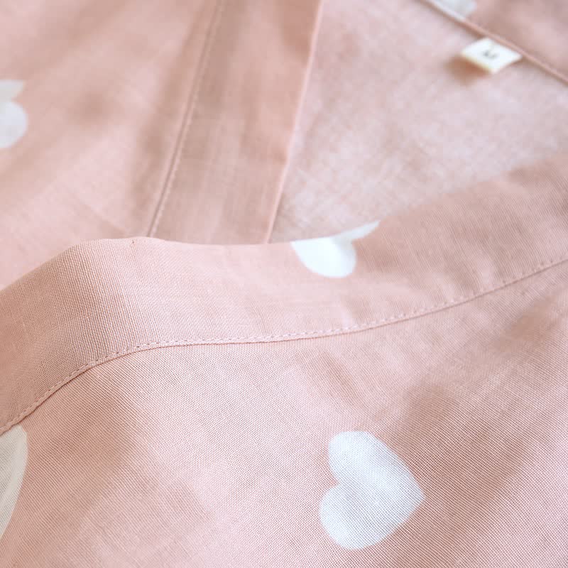 Peignoir de style kimono en gaze de coton à motif de cœur - image 5
