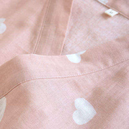 Peignoir de style kimono en gaze de coton à motif de cœur - image 5