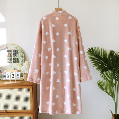 Kimono assorti en peluche à motif cœur - image 4