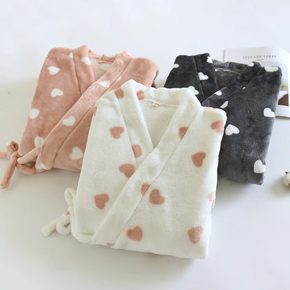 Kimono assorti en peluche à motif cœur - image 2