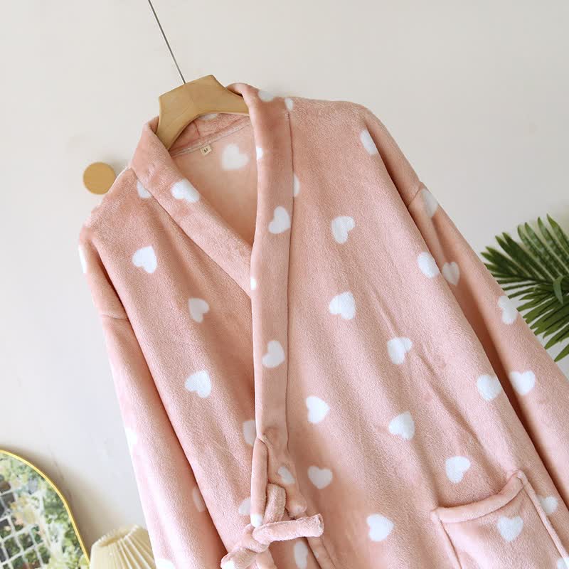 Kimono assorti en peluche à motif cœur - image 5