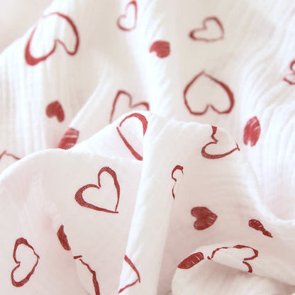 Ensemble pyjama en gaze de coton à motif cœur - image 13