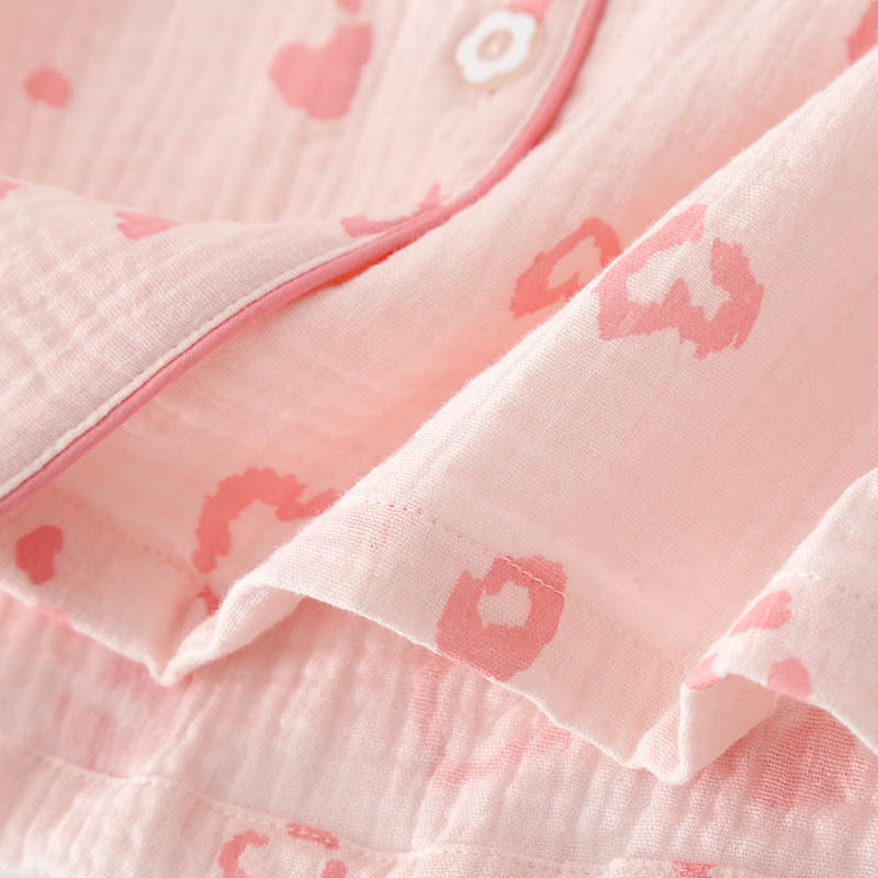 Ensemble pyjama en coton à imprimé cœur et léopard - image 8