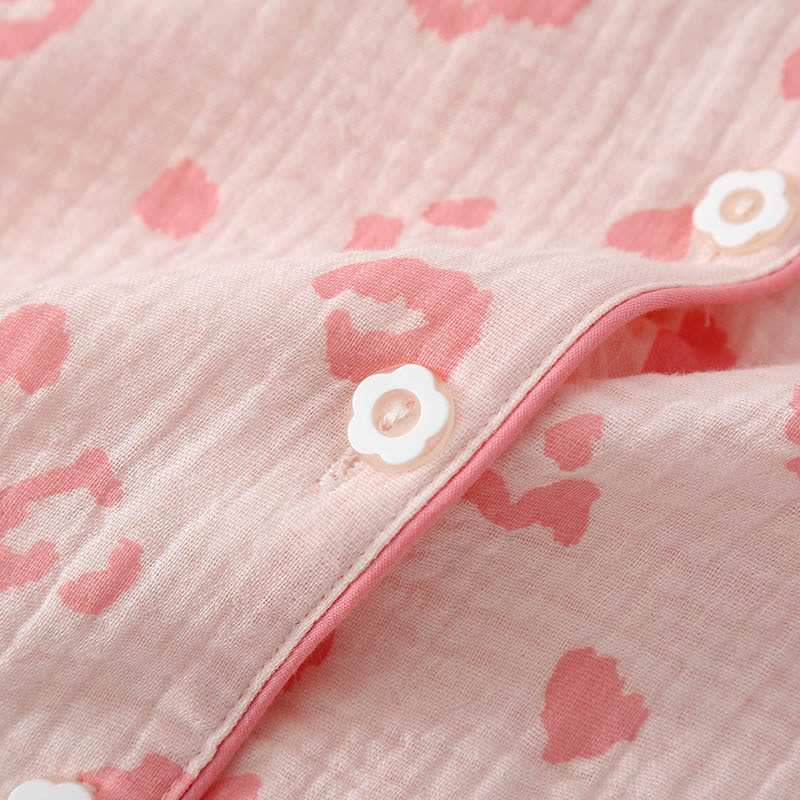 Ensemble pyjama en coton à imprimé cœur et léopard - image 5