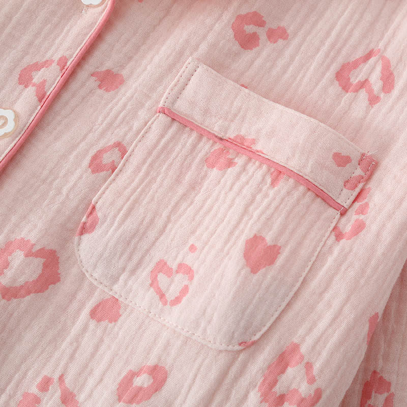 Ensemble pyjama en coton à imprimé cœur et léopard - image 4