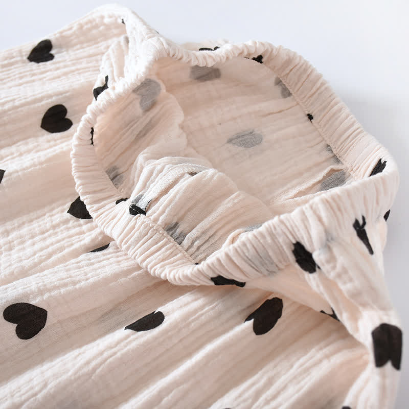 Ensemble pyjama à cœur noir en pur coton - image 11
