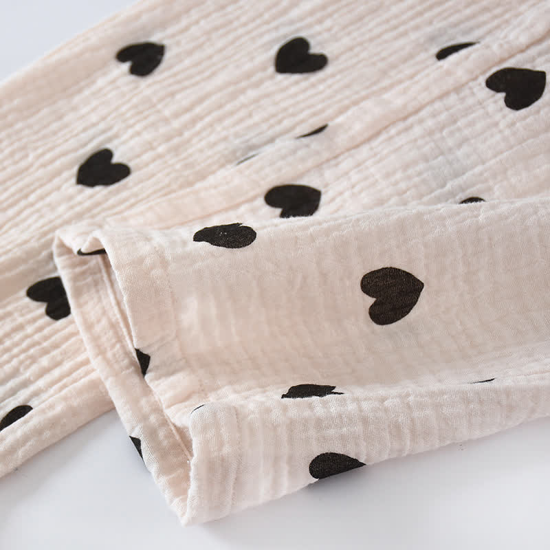 Ensemble pyjama à cœur noir en pur coton - image 13