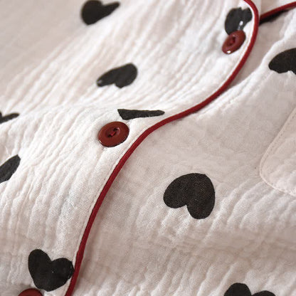 Ensemble pyjama à cœur noir en pur coton - image 6