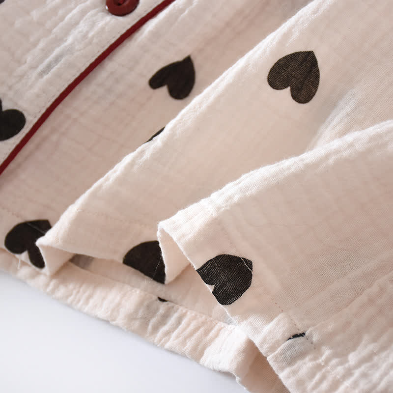Ensemble pyjama à cœur noir en pur coton - image 9