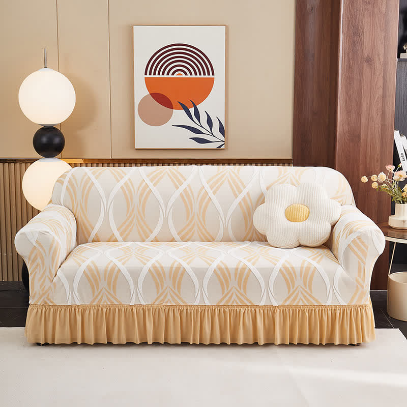 Housse de canapé élastique jacquard avec surface antidérapante - Jaune - rocher - 4 places 235 cm - 300 cm - image 15