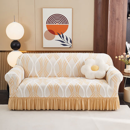 Housse de canapé élastique jacquard avec surface antidérapante - Jaune - rocher - 4 places 235 cm - 300 cm - image 15