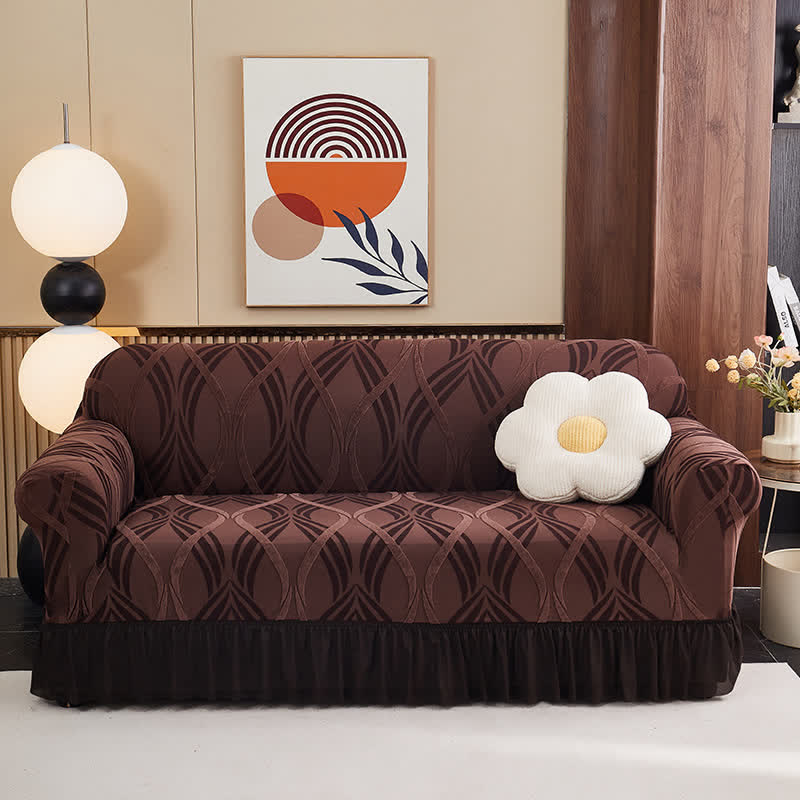 Housse de canapé élastique jacquard avec surface antidérapante - Brun - rocher - 4 places 235 cm - 300 cm - image 13