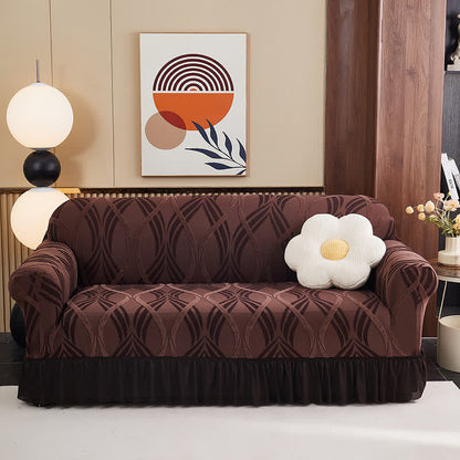 Housse de canapé élastique jacquard avec surface antidérapante - Brun - rocher - 4 places 235 cm - 300 cm - image 13
