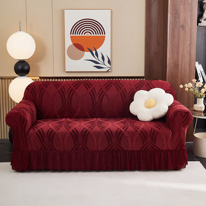 Housse de canapé élastique jacquard avec surface antidérapante - Vin - rocher - 4 places 235 cm - 300 cm - image 7