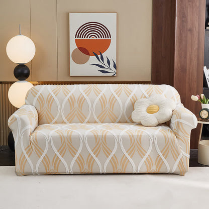 Housse de canapé élastique jacquard avec surface antidérapante - Jaune - Tout compris - 4 places 235 cm - 300 cm - image 14