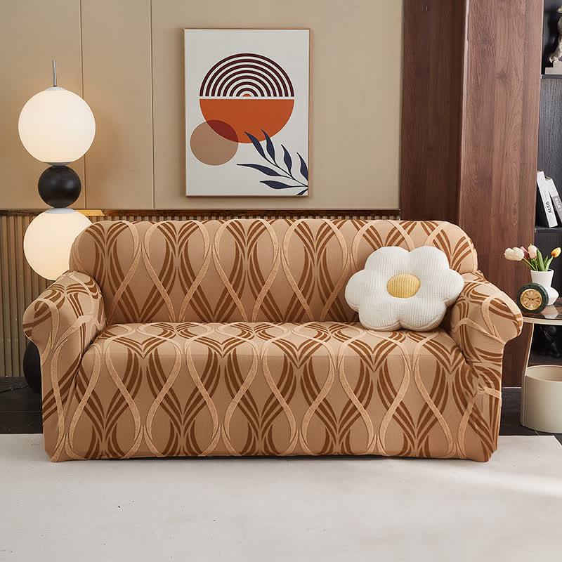 Housse de canapé élastique jacquard avec surface antidérapante - Café - Tout compris - 4 places 235 cm - 300 cm - image 16
