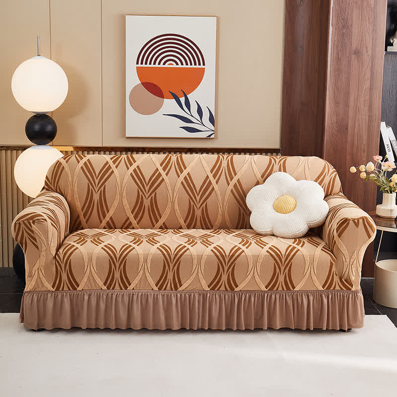 Housse de canapé élastique jacquard avec surface antidérapante - Café - rocher - 4 places 235 cm - 300 cm - image 17