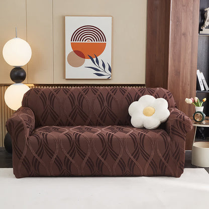Housse de canapé élastique jacquard avec surface antidérapante - Brun - Tout compris - 4 places 235 cm - 300 cm - image 12