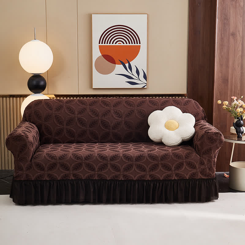 Housse de canapé jacquard 3D hautement élastique - Brun - rocher - 4 places 235 cm - 300 cm - image 12