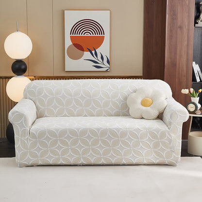 Housse de canapé jacquard 3D hautement élastique - Beige - Tout compris - 4 places 235 cm - 300 cm - image 15