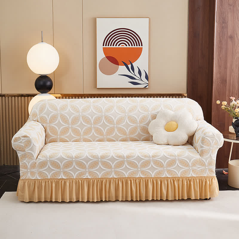 Housse de canapé jacquard 3D hautement élastique - Jaune - rocher - 4 places 235 cm - 300 cm - image 14