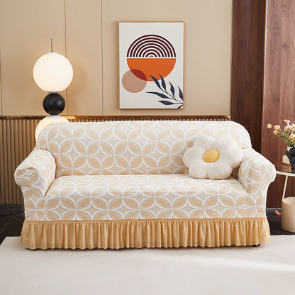 Housse de canapé jacquard 3D hautement élastique - Jaune - rocher - 4 places 235 cm - 300 cm - image 14