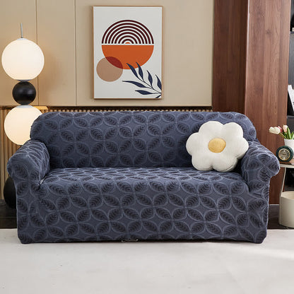 Housse de canapé jacquard 3D hautement élastique - Gris-bleu - Tout compris - 4 places 235 cm - 300 cm - image 6